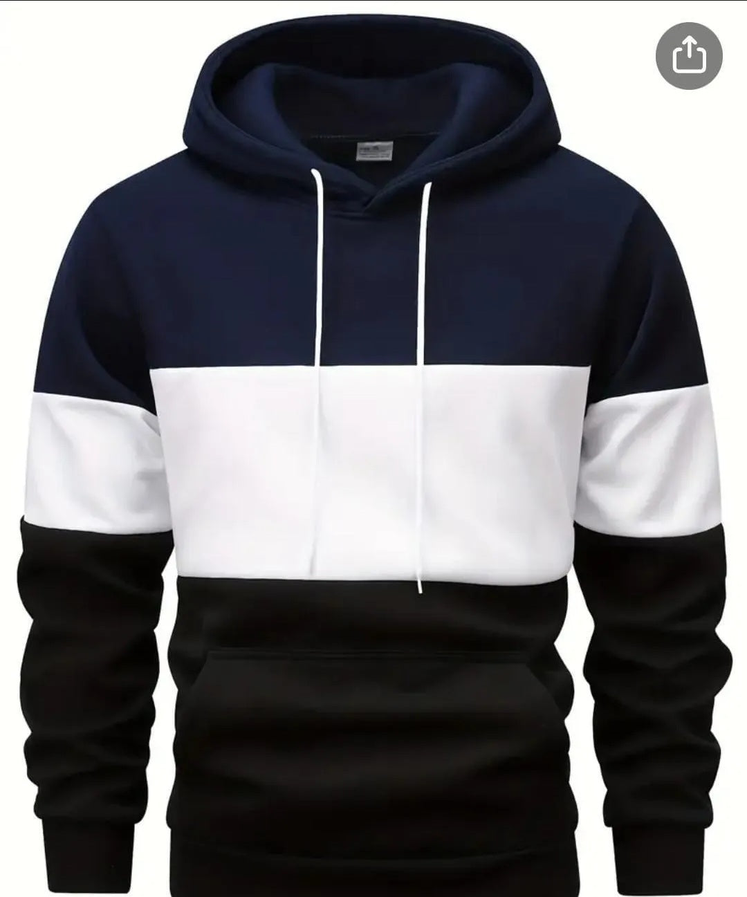 Navy and black Hoodie-Classic Fleece-Lined Hoodie – Cozy Everyday Wear