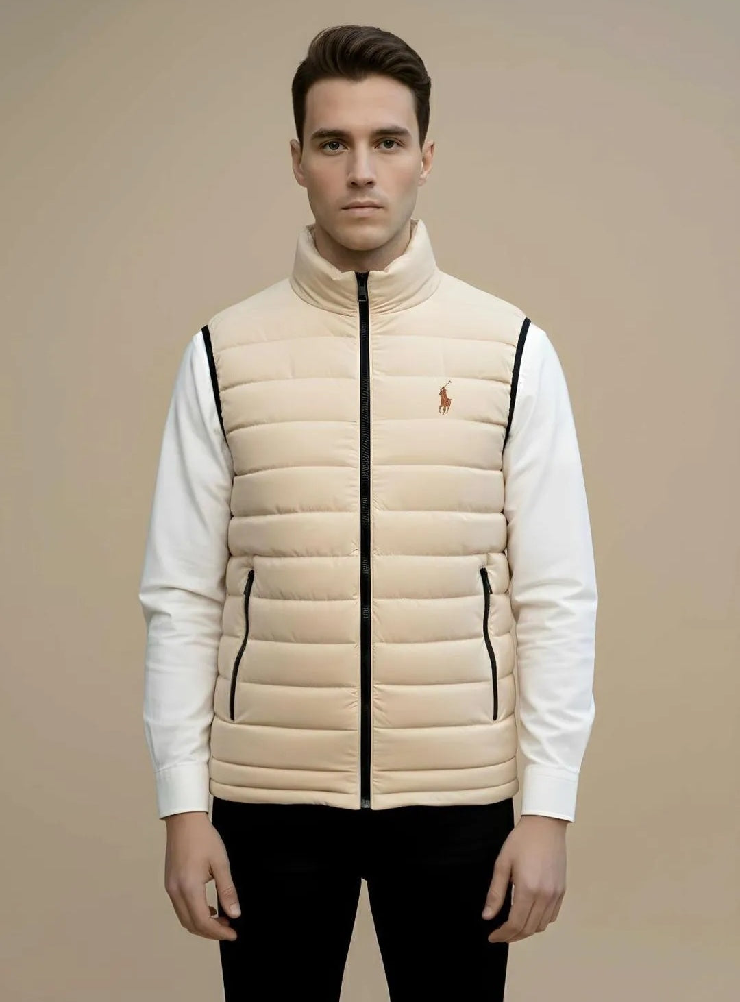 Men’s Off-white Sleeveless Puffer Jacket