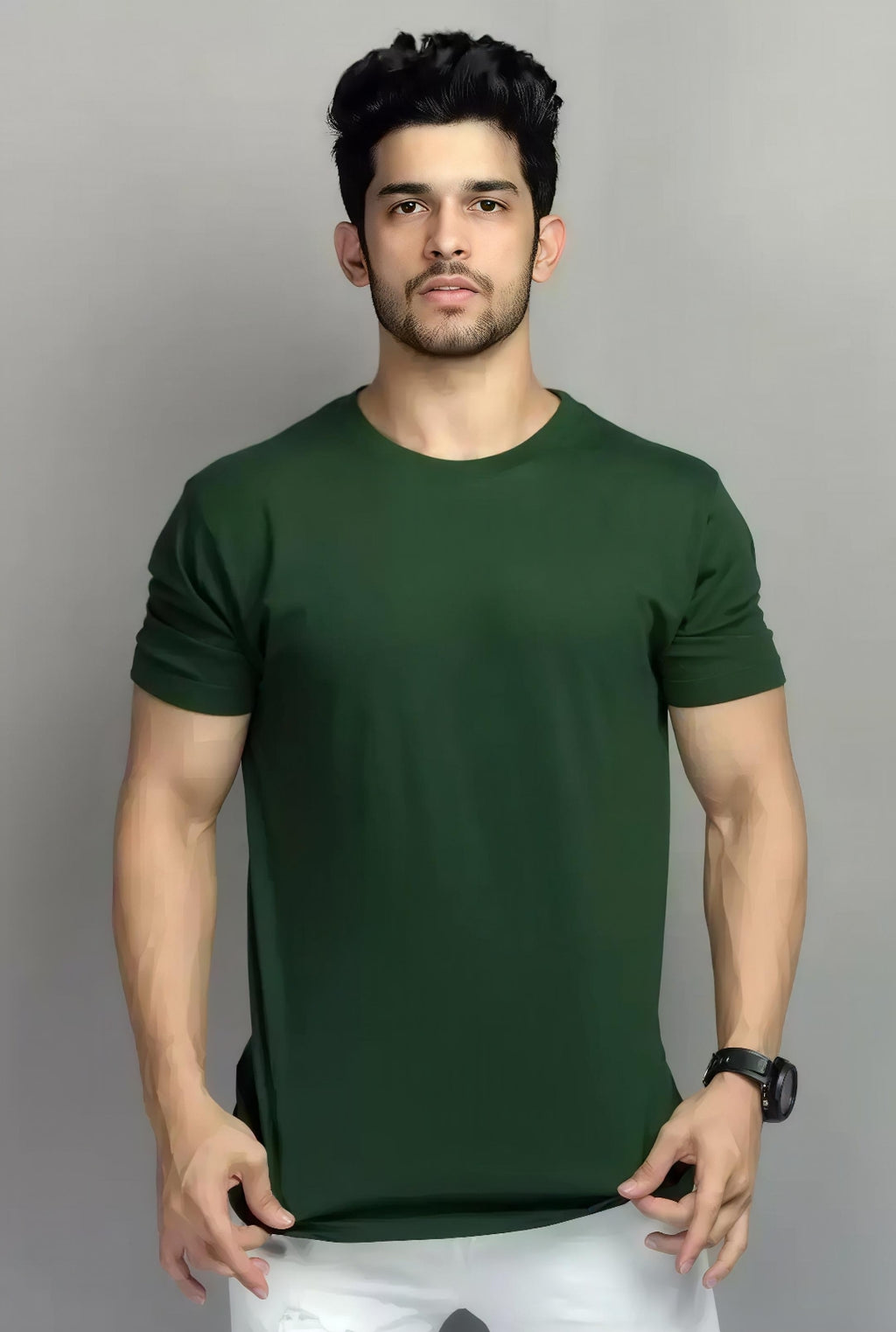 Premium Green Cotton T-Shirt for Everyday Comfort