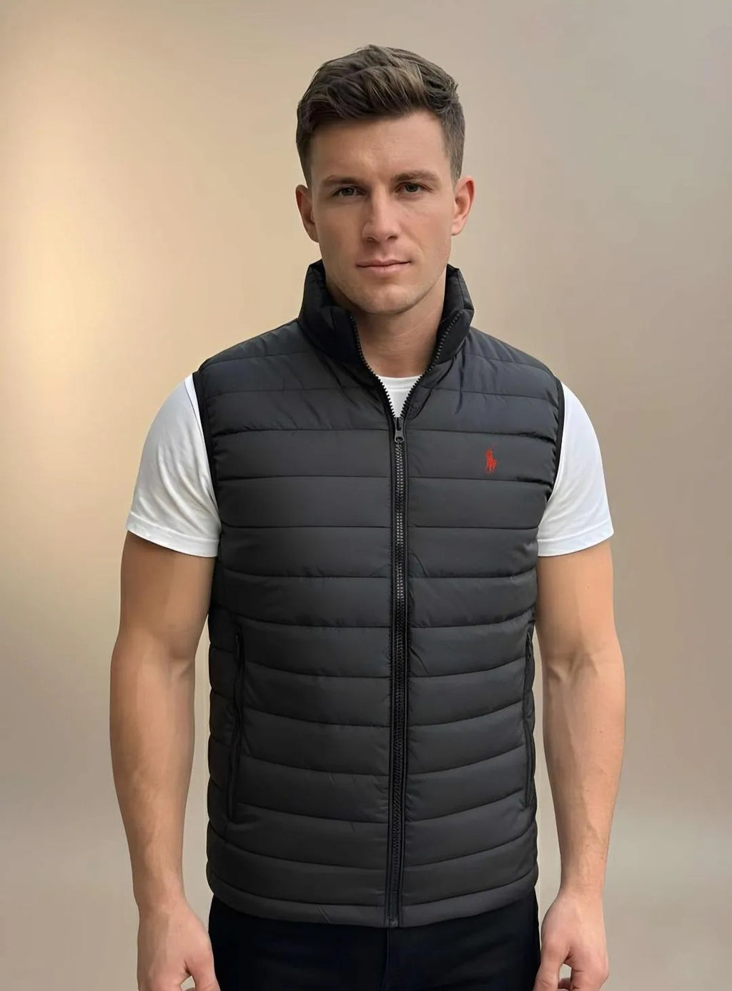 Men’s Black Sleeveless Puffer Jacket