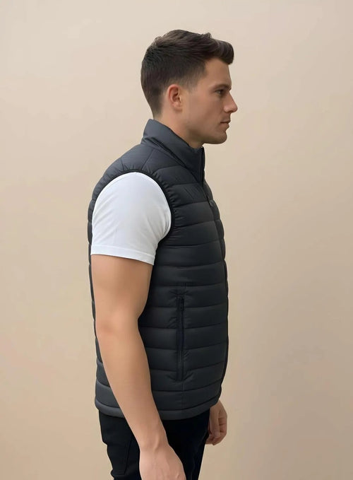 Men’s Black Sleeveless Puffer Jacket